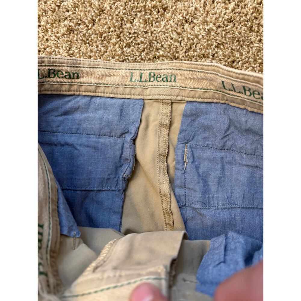 L.L. Bean Coolmax Standard Fit Performance Khaki Chino Pants Mens Size 30x29